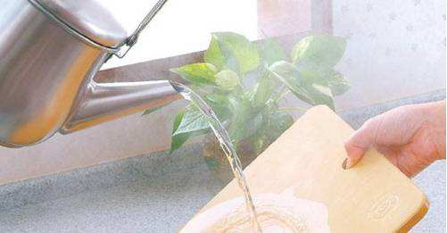 热水清洗砧板